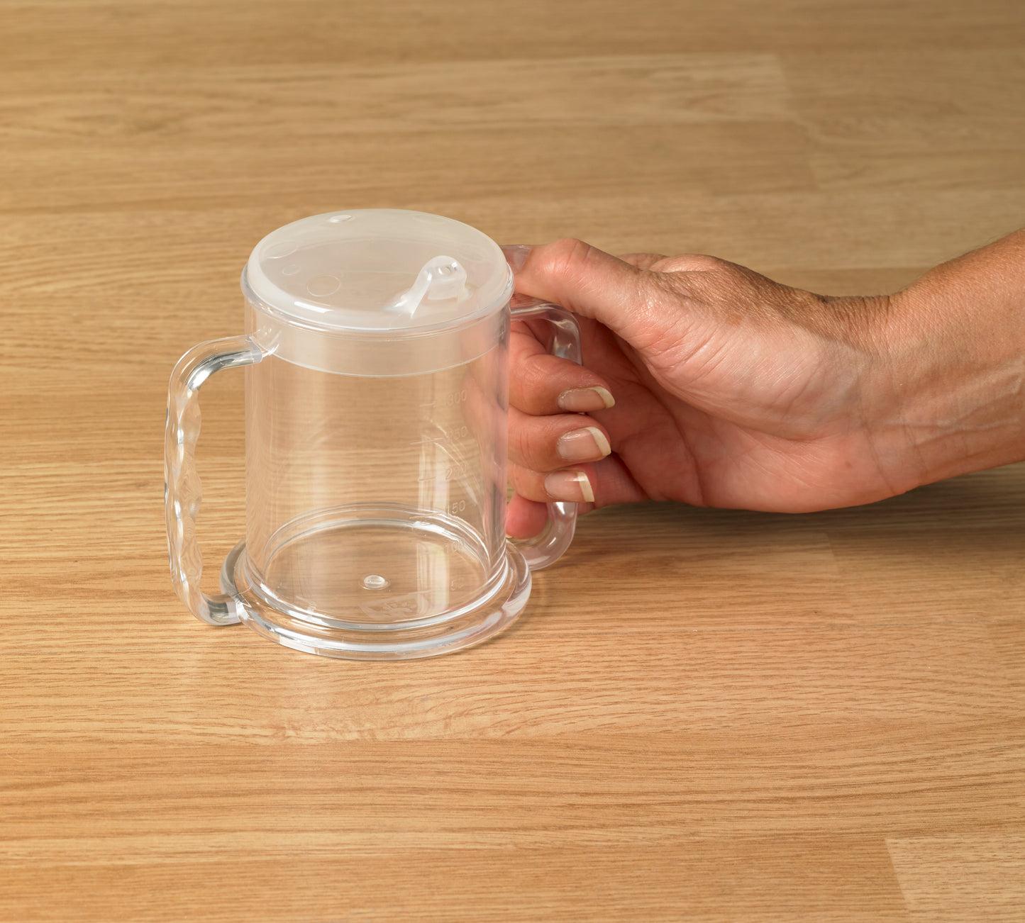 Clear 2 Handled PC Mug Widebase