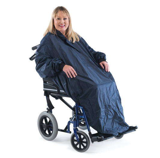 Wheelchair Mac with Sleeves Lined Extra Long